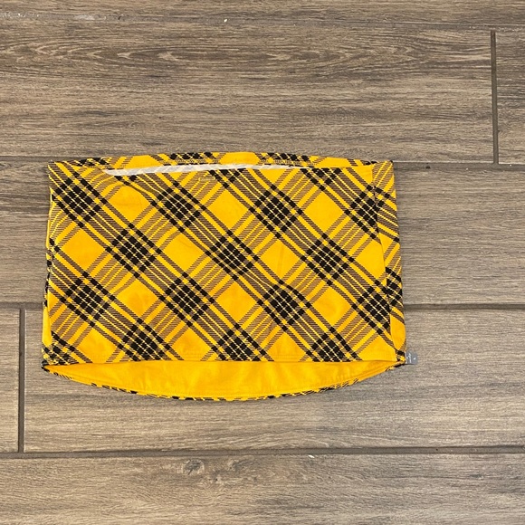 PINK Victoria's Secret Tops - PINK Victoria's Secret Yellow Plaid Crop Top